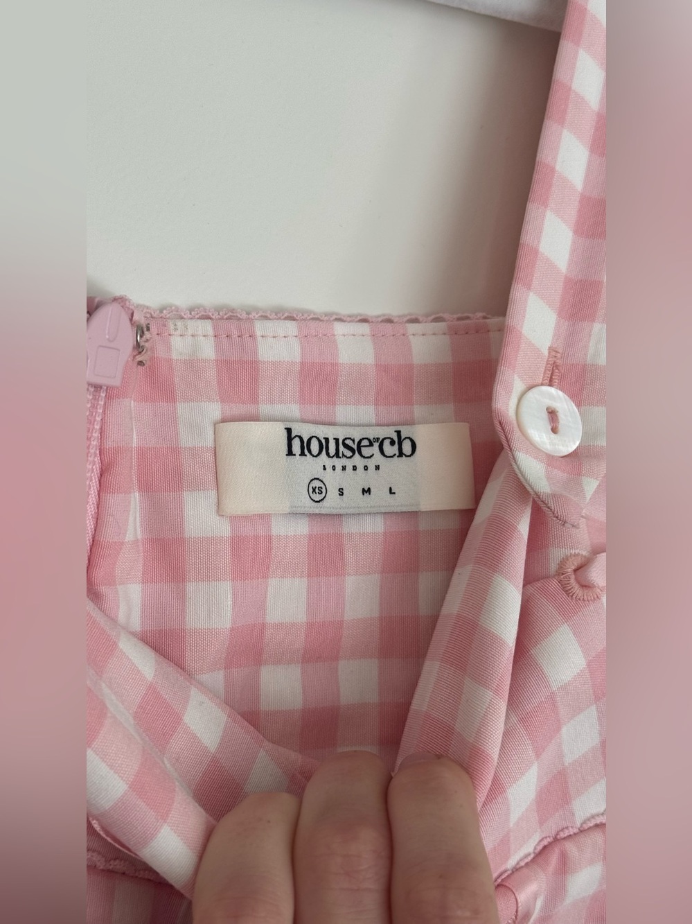 House of CB Vivien Pink Gingham Midi Dress - Picture 6 of 6